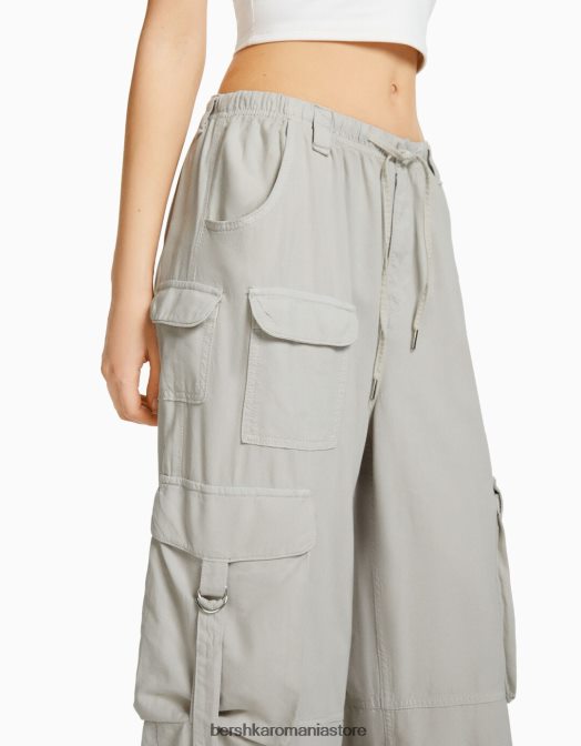Bershka unisex pantaloni cargo rustic de caracatiță gri Z86D3888 îmbrăcăminte