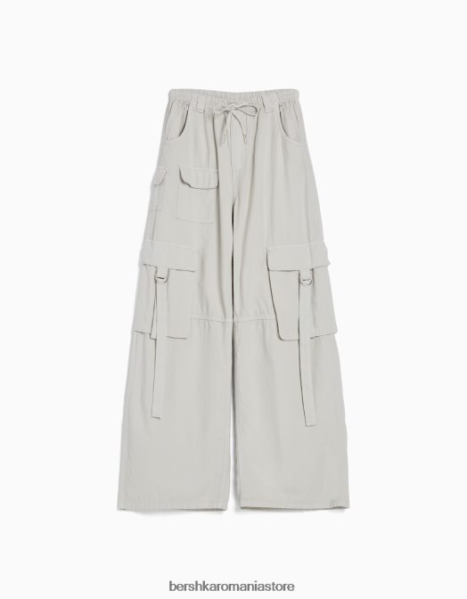Bershka unisex pantaloni cargo rustic de caracatiță gri Z86D3888 îmbrăcăminte