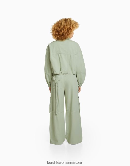 Bershka unisex pantaloni cargo rustic de caracatiță verde Z86D3887 îmbrăcăminte