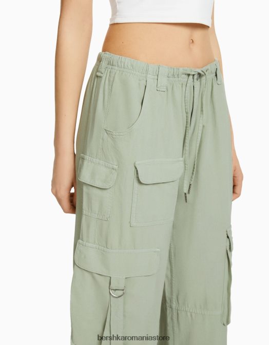 Bershka unisex pantaloni cargo rustic de caracatiță verde Z86D3887 îmbrăcăminte