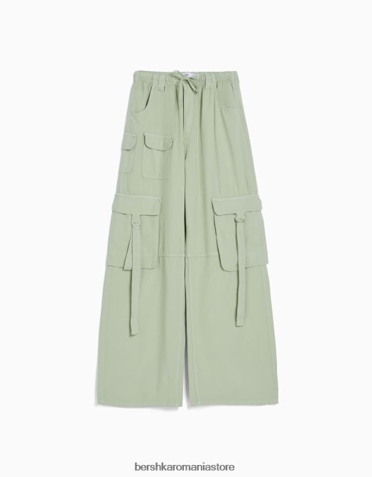 Bershka unisex pantaloni cargo rustic de caracatiță verde Z86D3887 îmbrăcăminte
