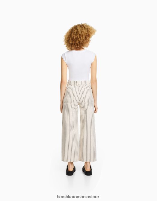 Bershka unisex pantaloni de bumbac cremă Z86D3909 îmbrăcăminte