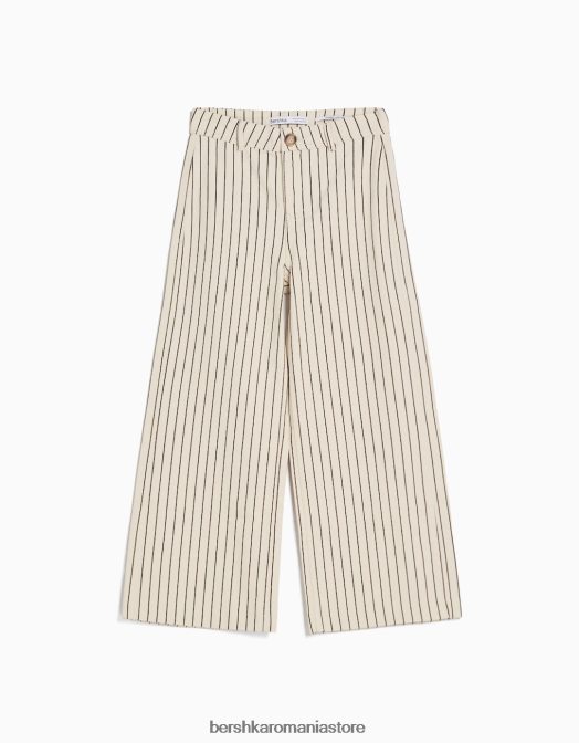 Bershka unisex pantaloni de bumbac cremă Z86D3909 îmbrăcăminte