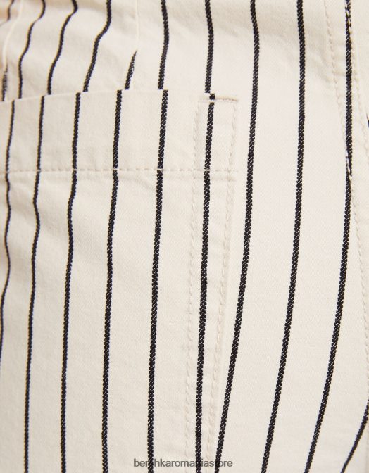 Bershka unisex pantaloni de bumbac cremă Z86D3909 îmbrăcăminte