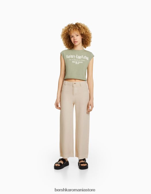 Bershka unisex pantaloni de bumbac nisip Z86D3907 îmbrăcăminte