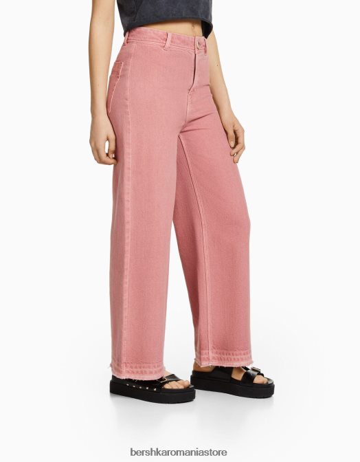 Bershka unisex pantaloni de bumbac roz Z86D3908 îmbrăcăminte