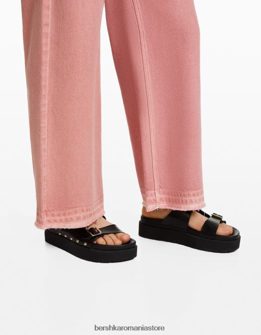 Bershka unisex pantaloni de bumbac roz Z86D3908 îmbrăcăminte