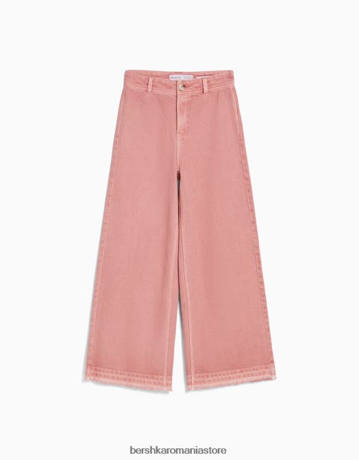 Bershka unisex pantaloni de bumbac roz Z86D3908 îmbrăcăminte