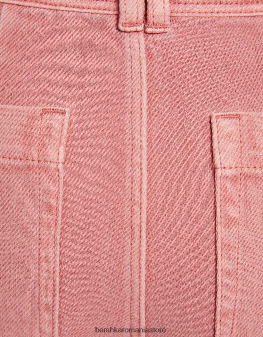 Bershka unisex pantaloni de bumbac roz Z86D3908 îmbrăcăminte