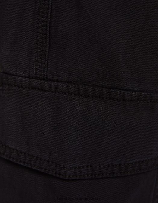 Bershka unisex pantaloni de jogging din bumbac, cu talie încrețită și buzunare negru Z86D3890 îmbrăcăminte