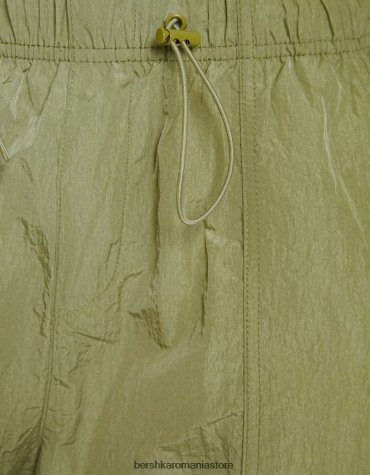 Bershka unisex pantaloni de nailon cu parașuta kaki Z86D3885 îmbrăcăminte