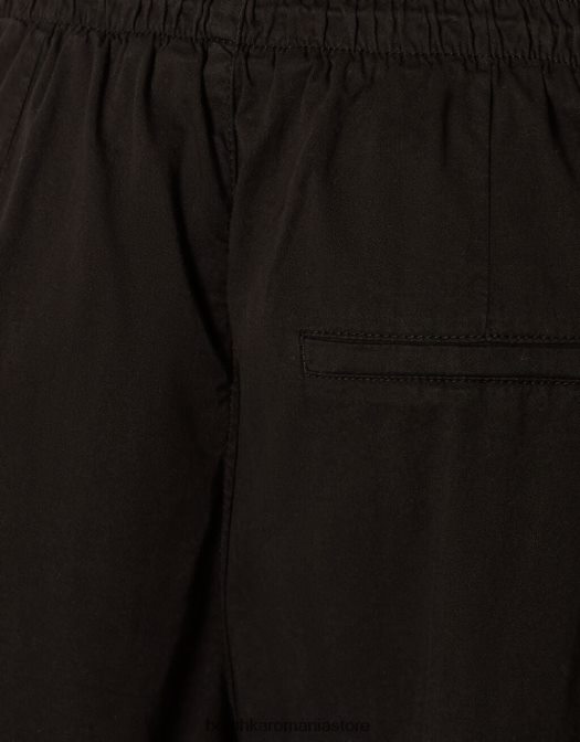 Bershka unisex pantaloni de trening cu parașută largi negru Z86D3910 îmbrăcăminte