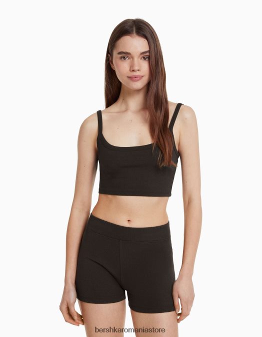 Bershka unisex pantaloni scurți culotte gri inchis Z86D3881 îmbrăcăminte