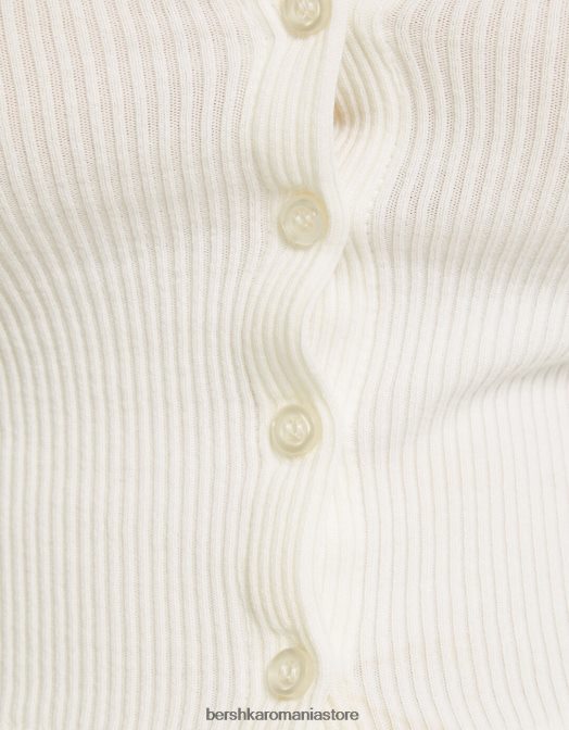Bershka unisex cardigan cu nasturi alb Z86D4141 îmbrăcăminte