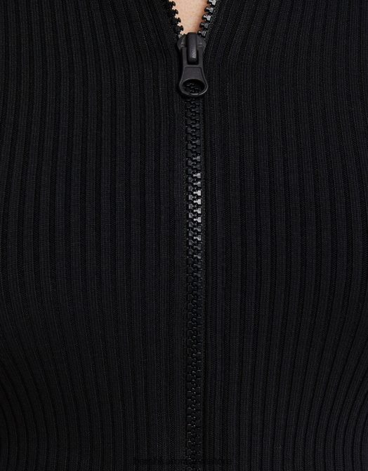 Bershka unisex cardigan decupat cu gât înalt, cu fermoar gri inchis Z86D4122 îmbrăcăminte