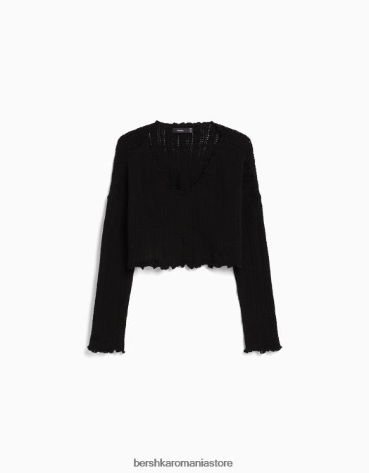 Bershka unisex pulover rustic negru Z86D4144 îmbrăcăminte