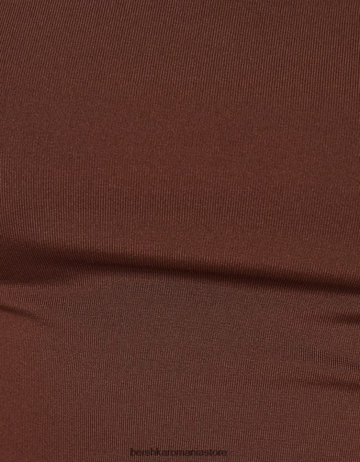 Bershka unisex crop top asimetric cu bretele maro Z86D3857 îmbrăcăminte