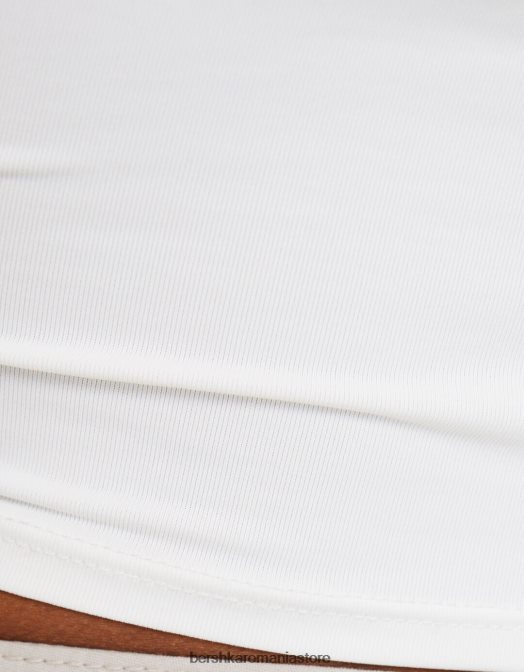 Bershka unisex crop top cu bretele alb Z86D3756 îmbrăcăminte