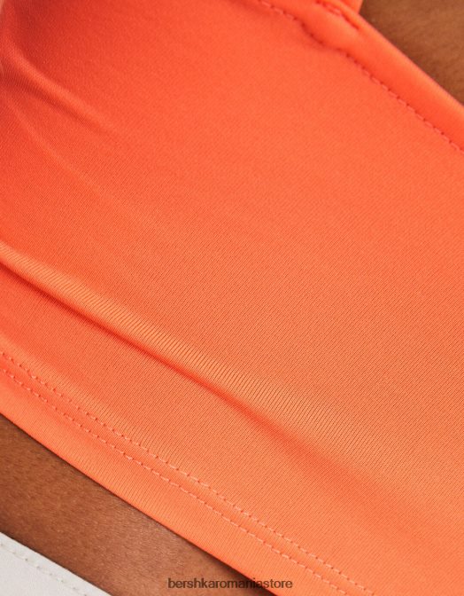 Bershka unisex crop top cu bretele portocale Z86D3758 îmbrăcăminte