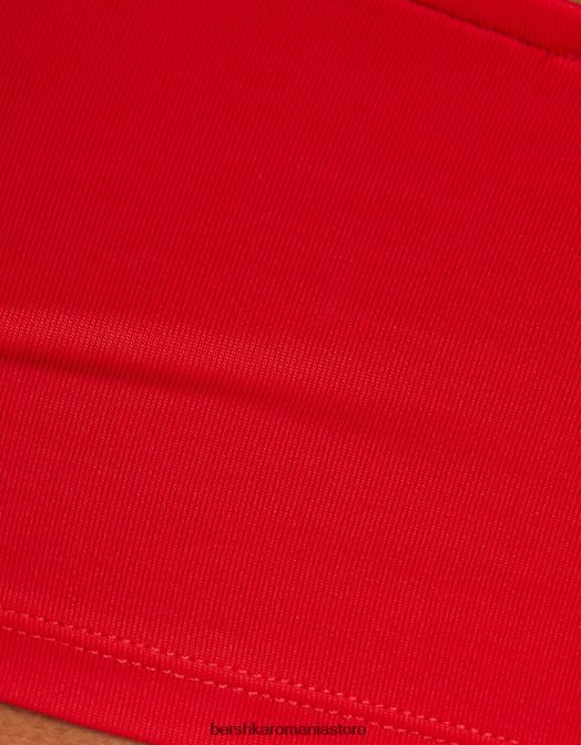 Bershka unisex crop top cu bretele roșu Z86D3759 îmbrăcăminte