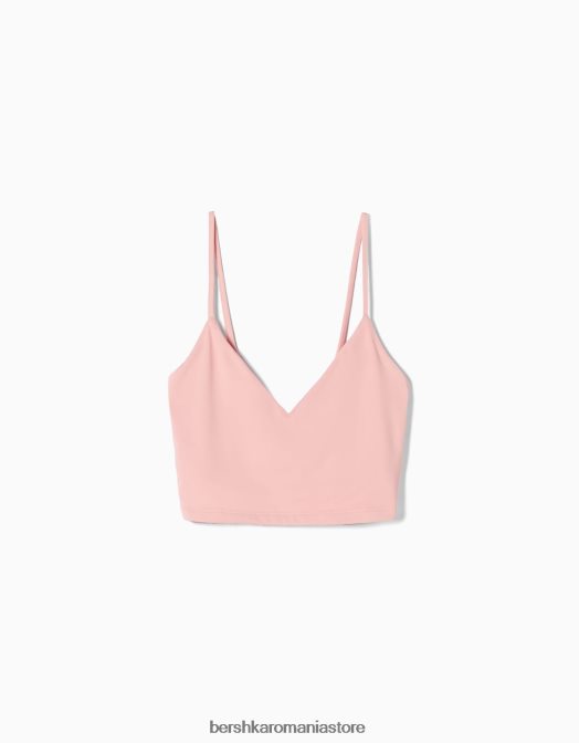 Bershka unisex crop top cu bretele roz Z86D3757 îmbrăcăminte