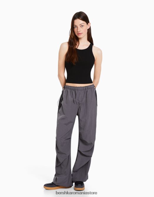 Bershka unisex maiou cu nervuri negru Z86D3854 îmbrăcăminte