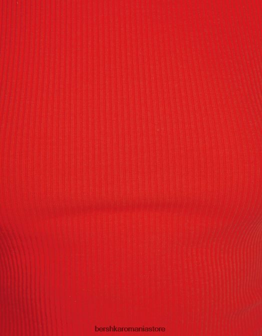 Bershka unisex maiou cu nervuri roșu Z86D3849 îmbrăcăminte