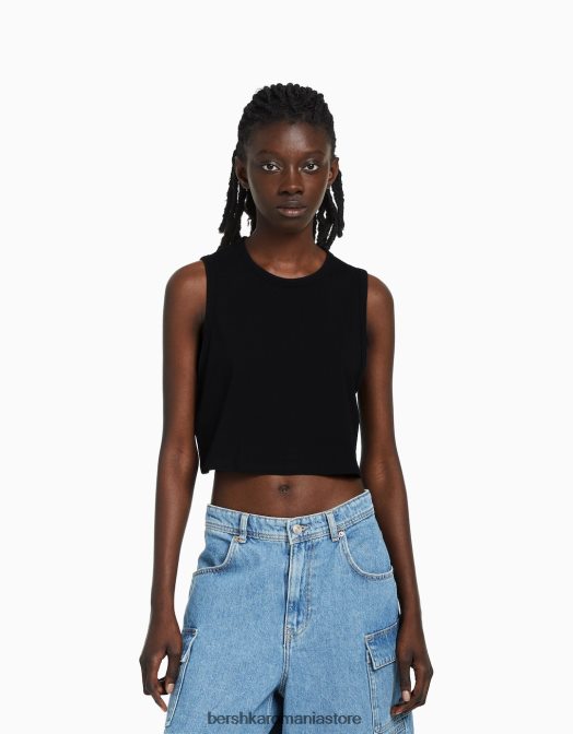 Bershka unisex maiou negru Z86D3779 îmbrăcăminte