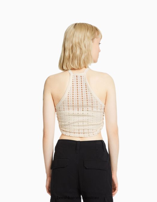 Bershka unisex top crochet racer cremă Z86D3715 îmbrăcăminte