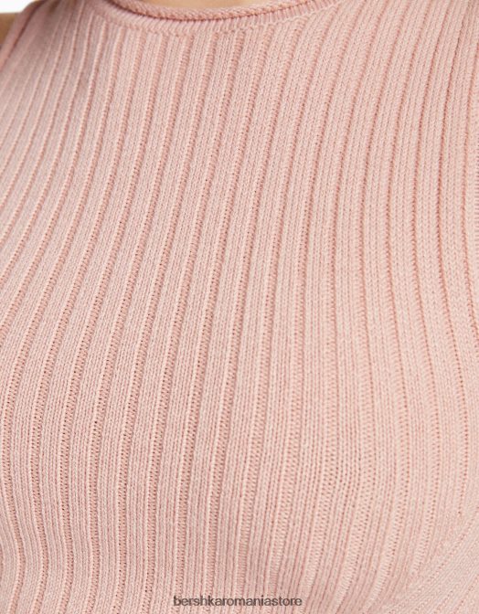 Bershka unisex top din tricot fără mâneci roz Z86D3727 îmbrăcăminte