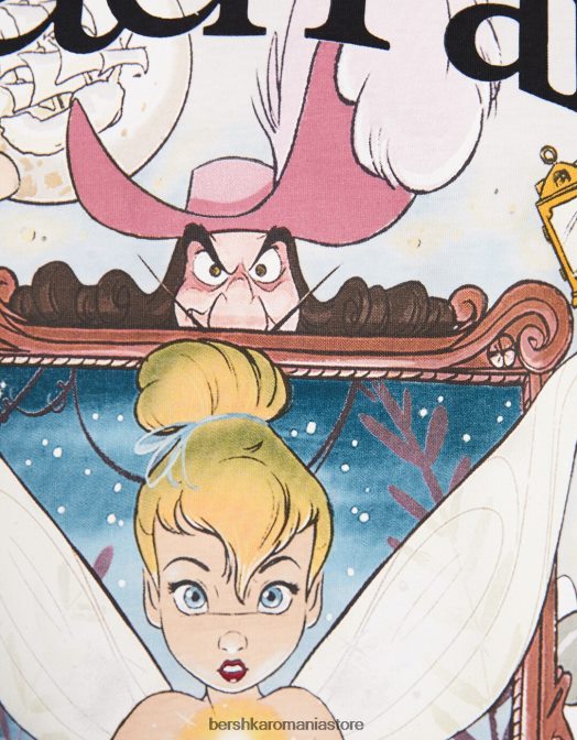 Bershka unisex tricou cu mânecă scurtă cu imprimeu peter pan alb Z86D3830 îmbrăcăminte