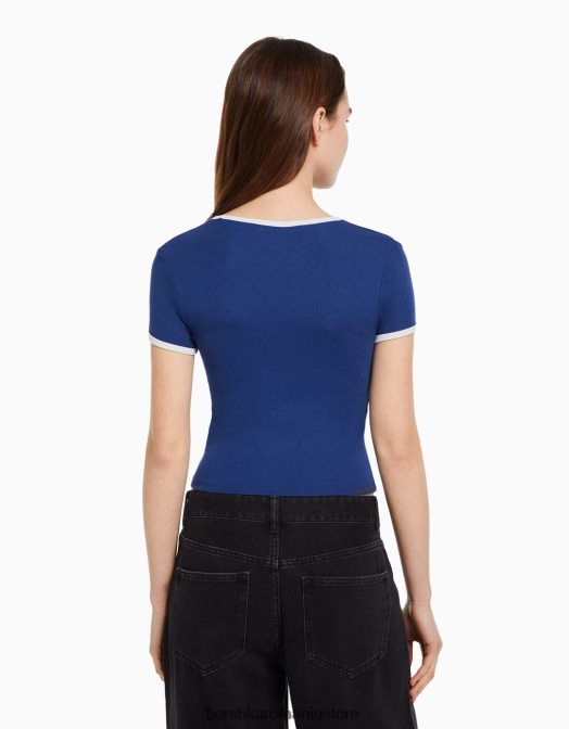 Bershka unisex tricou cu maneca scurta cu imprimeu marina Z86D3737 îmbrăcăminte