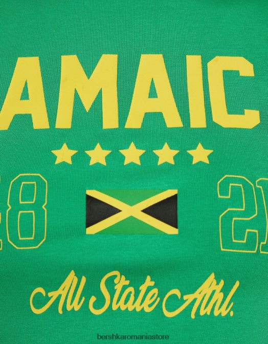 Bershka unisex tricou cu maneca scurta cu imprimeu verde Z86D3733 îmbrăcăminte