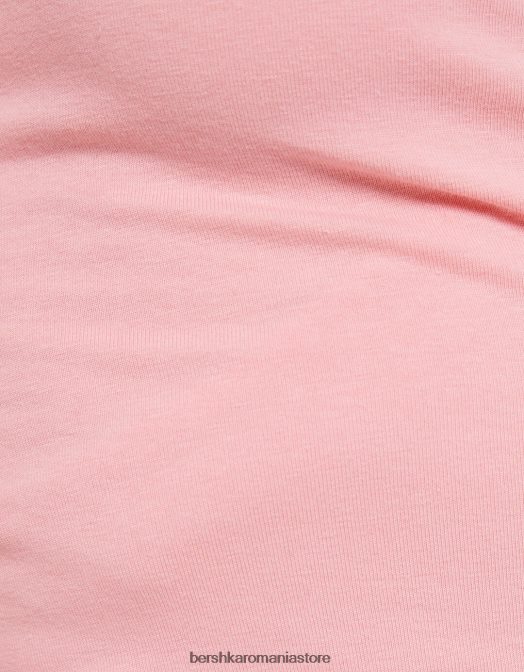 Bershka unisex tricou încrucișat cu mânecă lungă roz Z86D3753 îmbrăcăminte