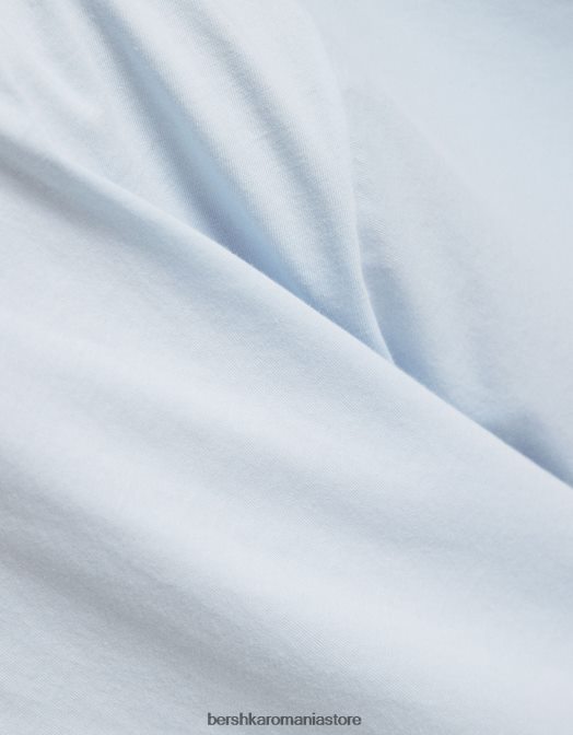 Bershka unisex tricou tupac cu maneca scurta albastru deschis Z86D3709 îmbrăcăminte