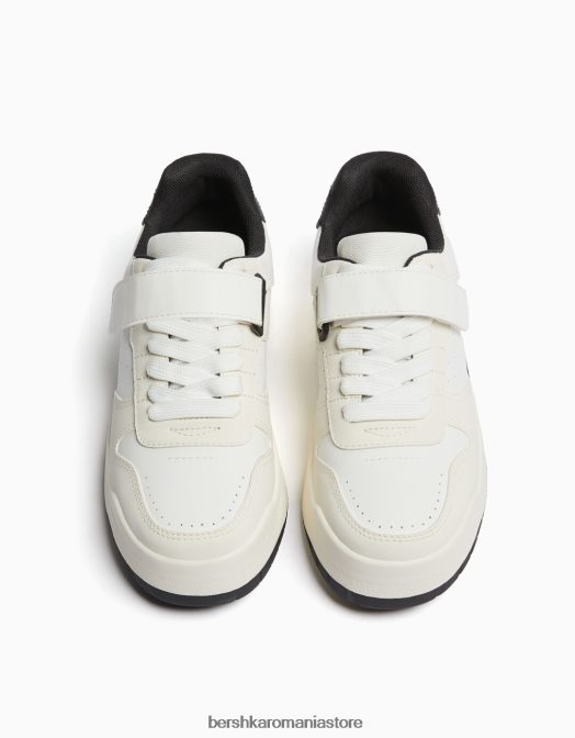 Bershka unisex adidași brogue cu detaliu bretele alb Z86D4195 încălţăminte