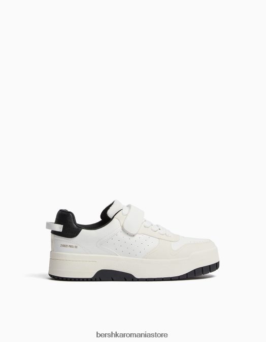 Bershka unisex adidași brogue cu detaliu bretele alb Z86D4195 încălţăminte