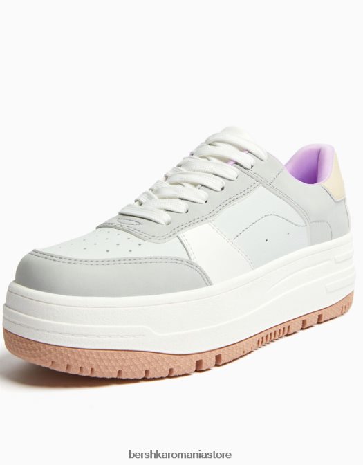 Bershka unisex adidași cu platformă contrastantă multicolor Z86D4177 încălţăminte