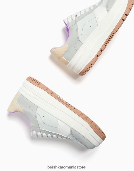 Bershka unisex adidași cu platformă contrastantă multicolor Z86D4177 încălţăminte