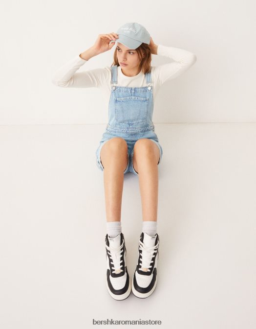 Bershka unisex adidași înalți contrastanți multicolor Z86D4180 încălţăminte