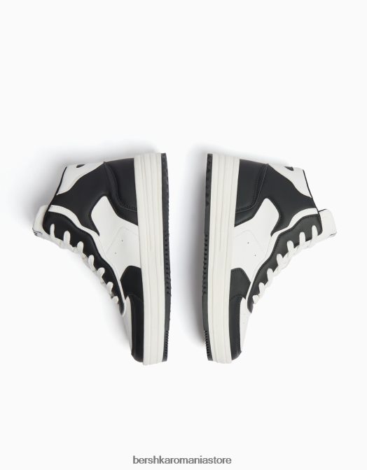 Bershka unisex adidași înalți contrastanți multicolor Z86D4180 încălţăminte