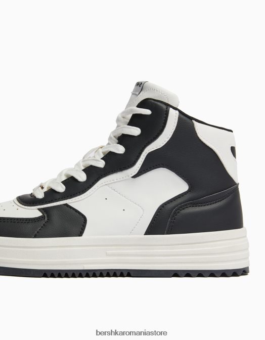 Bershka unisex adidași înalți contrastanți multicolor Z86D4182 încălţăminte