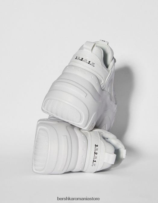 Bershka unisex adidasi cu plasa contrastanta si talpa xl alb Z86D4194 încălţăminte