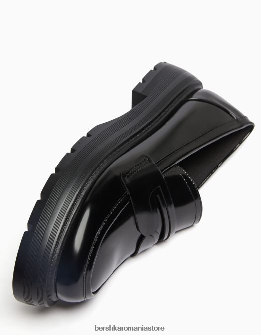 Bershka unisex mocasini cu bareta penny si talpa de cale negru Z86D4198 încălţăminte