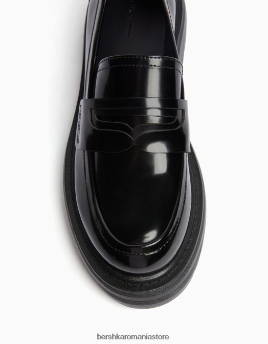 Bershka unisex mocasini cu bareta penny si talpa de cale negru Z86D4198 încălţăminte