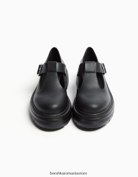 Bershka unisex pantofi Mary Jane plat negru Z86D4167 încălţăminte